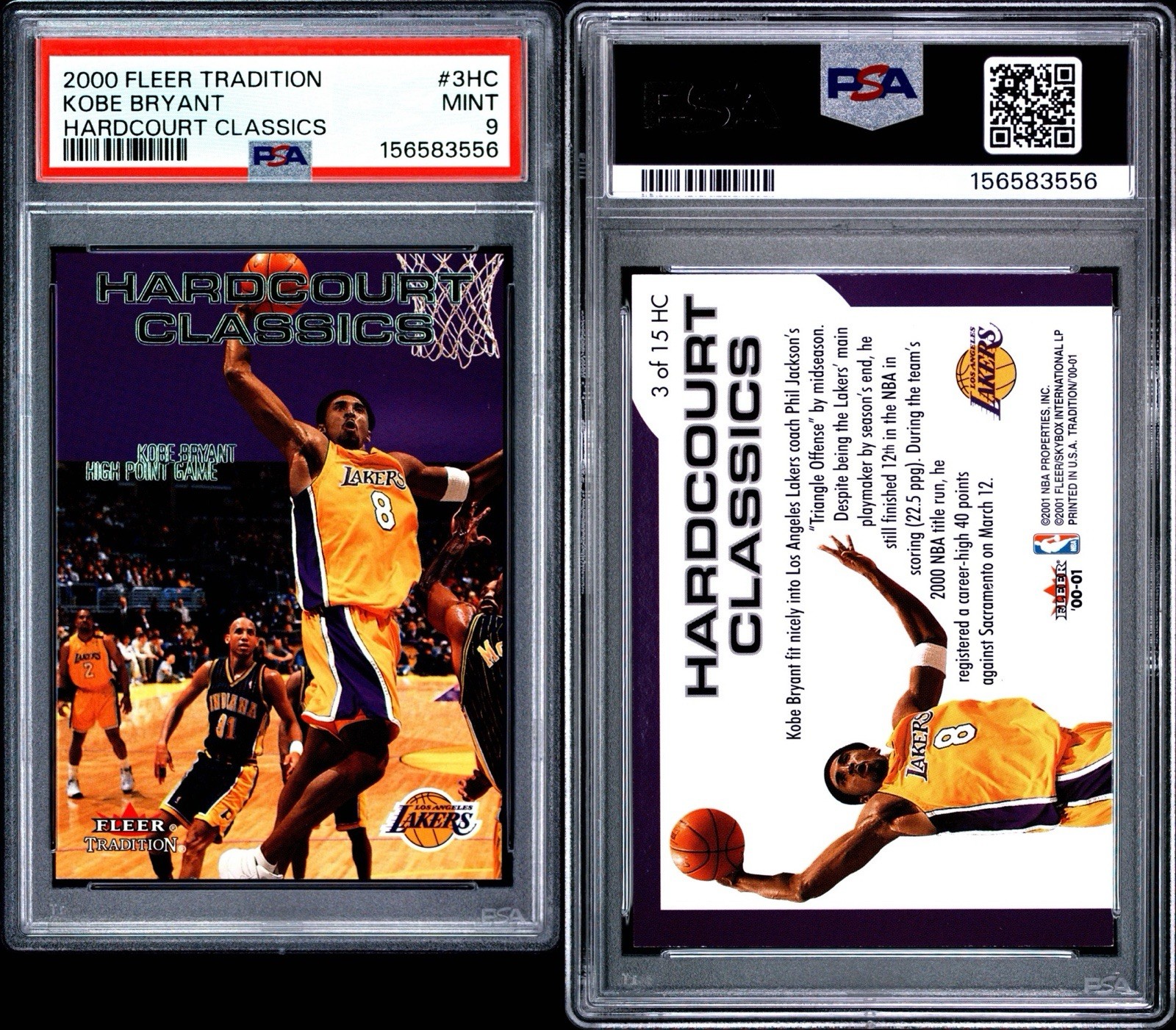 Rare Kobe Bryant Hardcourt Classics SSP 2000 Fleer Tradition MINT PSA 9 POP 3 view 3