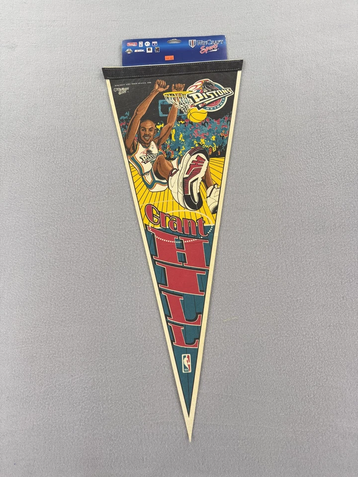 Vintage Detroit Pistons Pennant Grant Hill NBA Basketball WinCraft 1996 90s New - Image 2 of 4