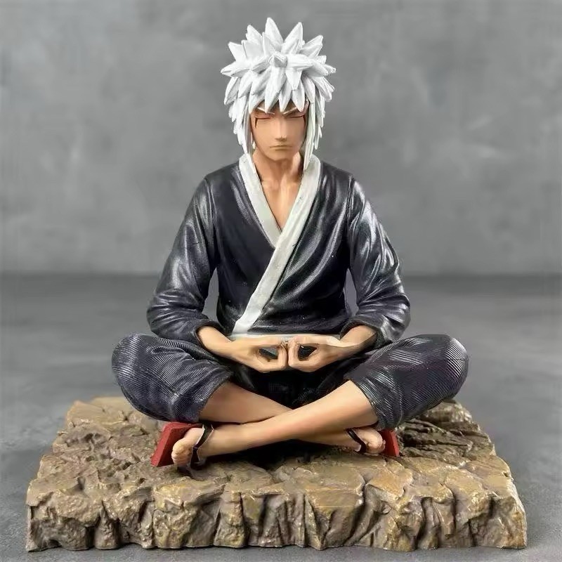 Figurine Jiraiya 15 cm Naruto statue de collection en pose de méditation