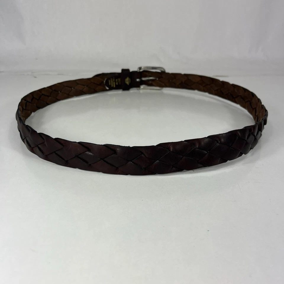 Cinturón de Vestir Dockers Usado Marrón Trenzado Cuero Grano Completo - Talla 36/90 Foto 4 de 4