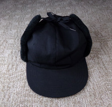 Trapper Hat Cap Winter Faux Fur Black Thinsulate Thermal Lined Medium M