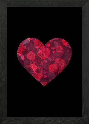 Abstract 3D Heart Framed Wall Art Poster Canvas Print Picture