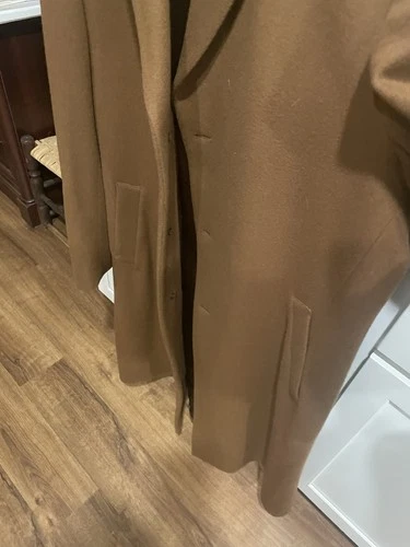 Men’s Size 42 Long Tobacco Color, 100% Wool Coat By Joseph Banks image 8