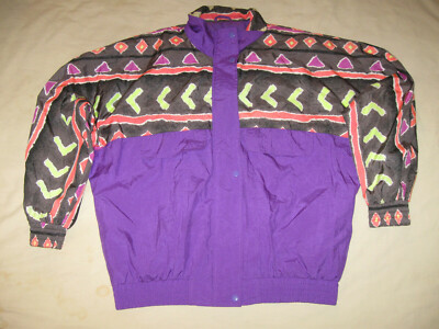 Duckster Vintage Jacket Windbreaker Women's XL Ladies Retro 90s Purple Pink
