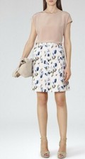 REISS Nelly skirt size 10 --BRAND NEW-- white watercolor