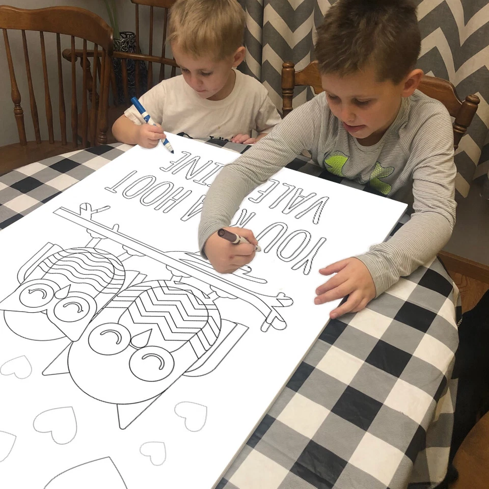 Tarjetas de San Valentín Gigantes Coloreables para Niños - 2'x3' - 3 Diseños - ENVÍO GRATUITO Foto 2 de 4