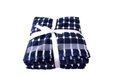 Image of Navy Blue Thick Terry Tea Towels Extra Large Ribbon Packed 100% Cotton Pack of 4