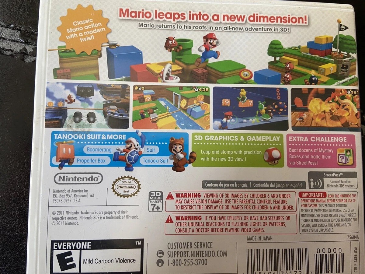 Super Mario 3D Land (3DS) Complete W/Manuel 45496741723| eBay