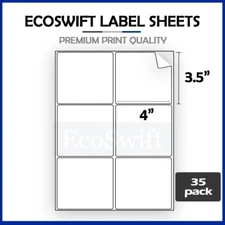 (210) 4 x 3 1/3 EcoSwift Laser/Ink Address Shipping Adhesive Labels 6 per sheet