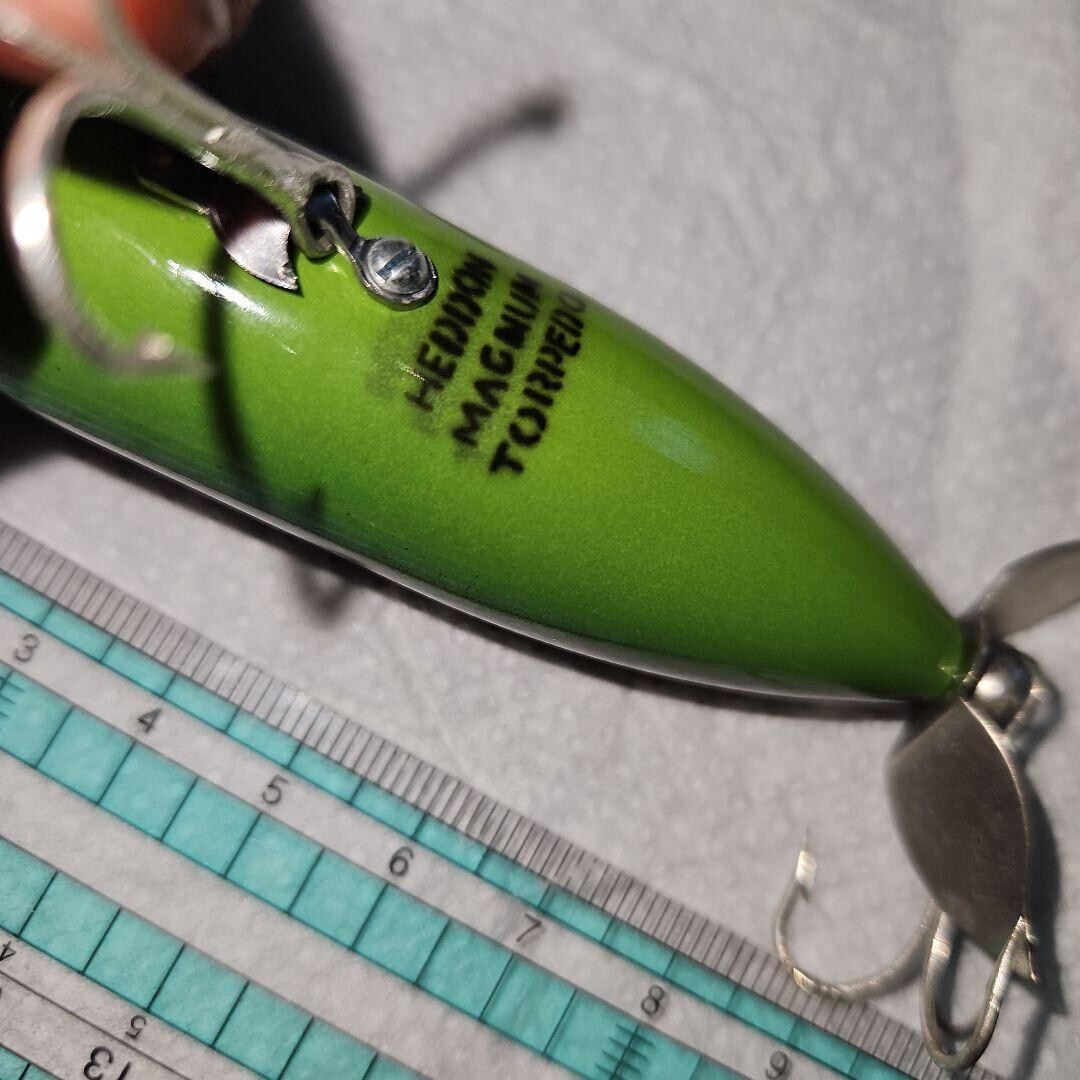 Heddon Magnum Torpedo Fishing Lure Error Printed Tackle Green