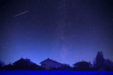 Landscape photography sky house universe stars photo Custom Gaming Mat Desk