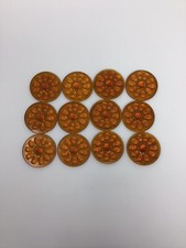 2  Pressed Flower Jewels, Glass, Amber - 12 pcs. for stained glass