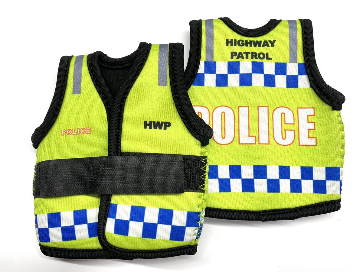Police HWP Stubby, Hi Vis Vest, Highway Patrol, x Bottle Vest