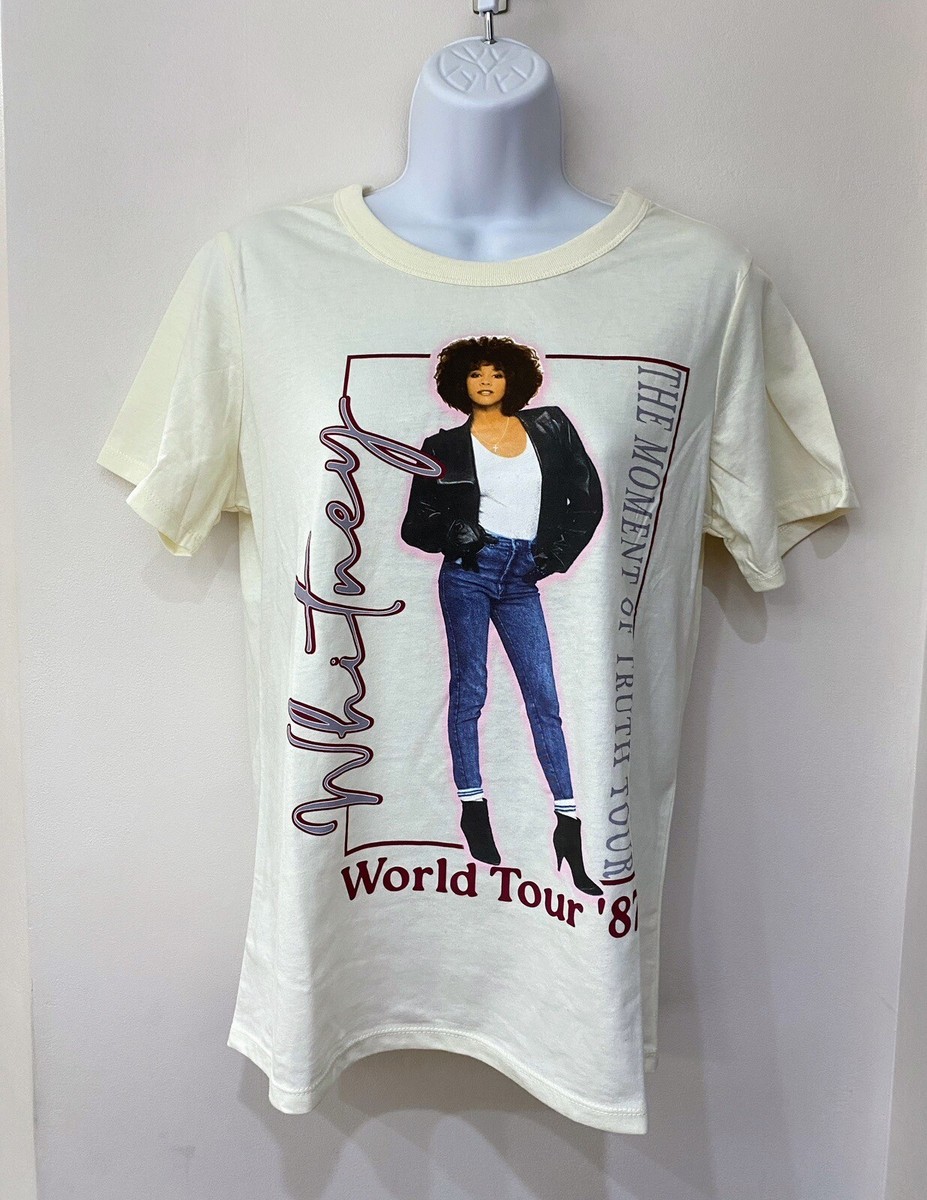 NWT Whitney Houston Moment Of Truth Tour Shirt, Ivory, Small | eBay