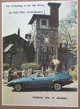 Amectran EXAR-1 1980s Electric Car Ad Prototype Ad Italian Designer Pietro Frua 