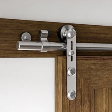 4-20FT Stainless Steel Sliding Barn Door Hardware Kit Track AdjustableFloorGuide