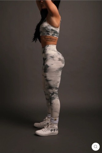 NEW Darc Sport Loyalty Everson Seamless Leggings Sz Small Rosemary Ghost Clouds - Picture 7 of 16