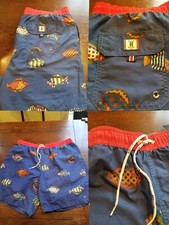 Vtg Tommy Hilfiger Swim Trunks Shorts Tropical Fish Print Beach Life XL