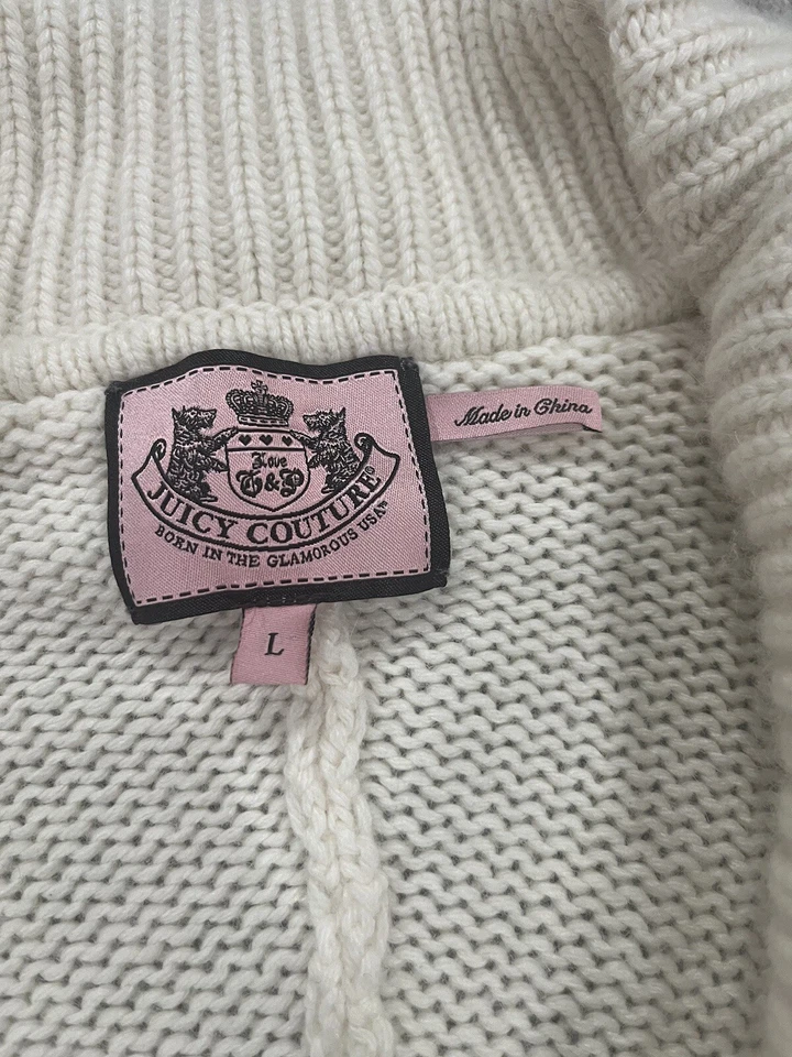 Cárdigan Juicy Couture Suéter Recortado Marfil Lana Cachemira Mujer Talla L Foto 3 de 4