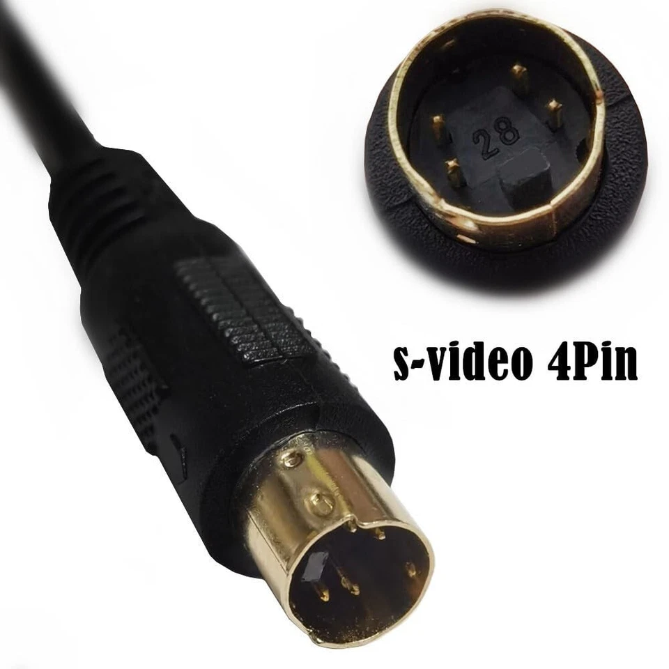 S Video Cable 4 Pin M/M SVHS DVD VCR Camcorder Male to Male S-Video Cord - Image 3 of 4