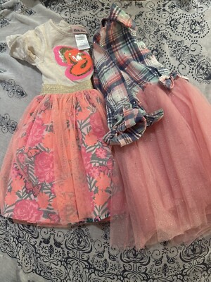 Lot Of 4 Girls Dresses Sz 3T, 2 NWOT Sparkle, Cats, Unicorns, Country, Cute  | eBay