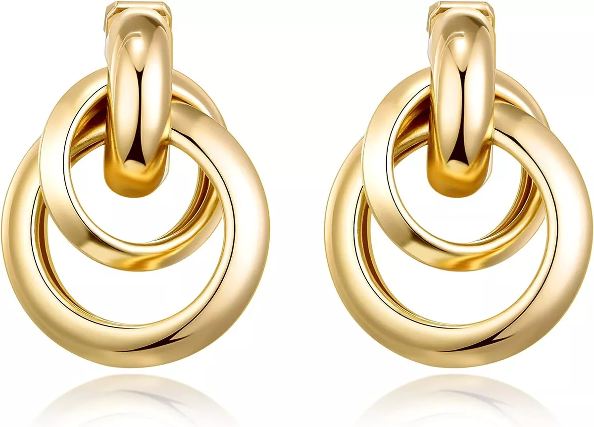 Gold plated clip on cheap earrings