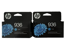 HP 936 Cyan Original Ink Cartridge, 4S6U9LN Exp Date 02/2026 Lot of 2 