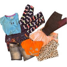 Lot of 10 Girls size 6-8 Clothing PJ, Leggings, Shirts, Skirt,Shorts