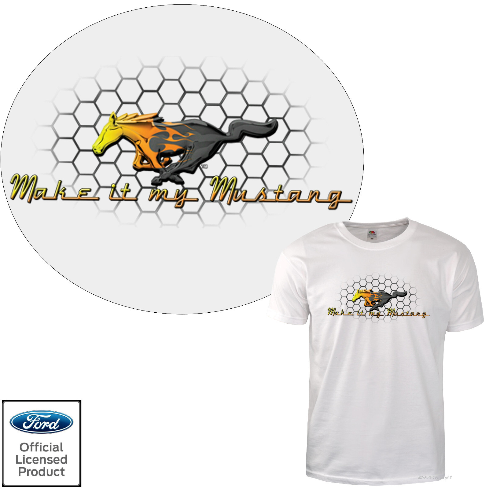FORD MUSTANG T Shirt Licensed Merchandise Pony Musclecar Logo Emblem *0004 wh
