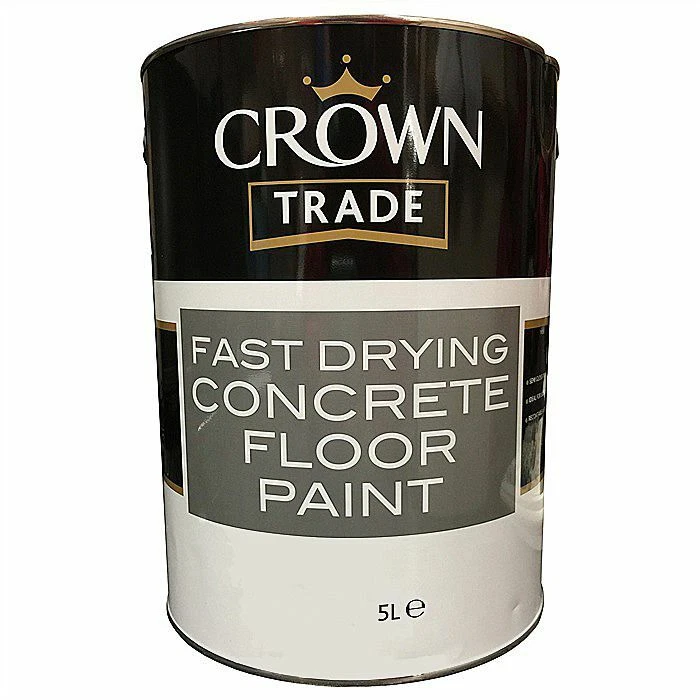 5 lt CROWN TRADE FAST DRYING CONCRETE FLOOR PAINT Grey / Green / Red