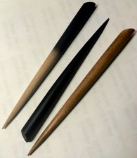 3 SINGLE 6" Wood HAIR STICKS Black Brown  mixed with Oval top FS