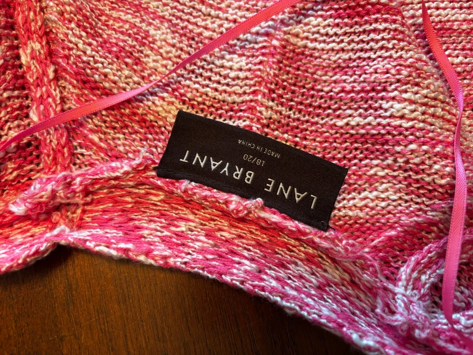 Кардиган женский Lane Bryant оранжевый/розовый/белый с коротким рукавом размер 18-20 - Изображение 4 из 4