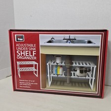 2-Tier Under Sink Rack Adjustable Shelf Storage Organizer Kitchen Bath Holder