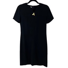 Vtg Evan Picone Women's Black Short Sleeve Casual Sheath Dress Sz 4