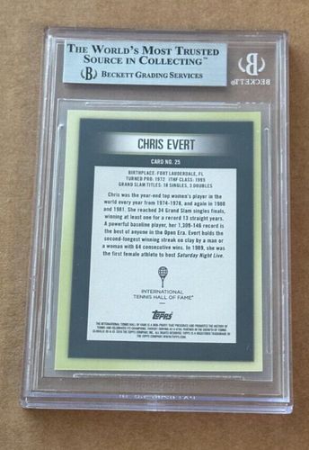 CHRIS EVERT SIGNED 2019 TOPPS TENNIS HOF CARD BECKETT BAS AUTHENTIC TENNIS - Picture 2 of 2