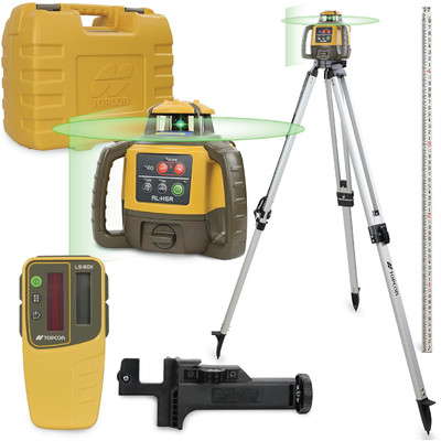 Topcon Self-Leveling Rotary Laser Receiver w/ Tripod & Inch Grade Level Rod
