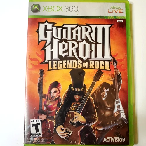 Guitar Hero III Legends of Rock Microsoft Xbox 360 Video Game With Manual TESTED