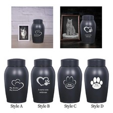 Urnes pour animaux de compagnie en acier inoxydable, pot de stockage de poils