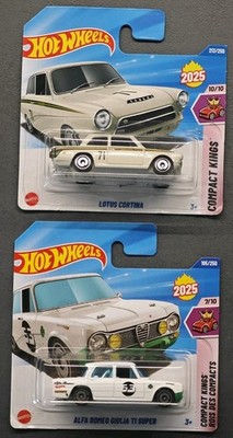 2er Compact Kings Set, Lotus Cortina, Alfa Romeo Guilia TI Super, Hot Wheels NEU
