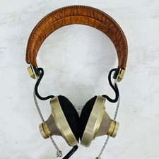 Pioneer SE-L40 Vintage Stereo Headphones Brass And Leather from JAPAN Used