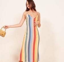 Reformation Jaxon midi Striped Dress In VGUC Sold Out Online Size 0
