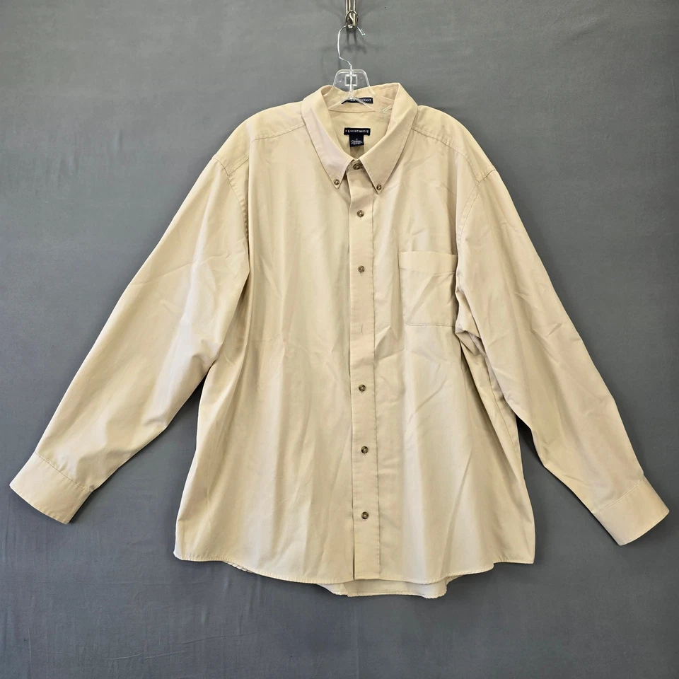 Knightsbridge Tan Cream Shirt Classic Long Sleeves Button Down Men's Size 2X Top - Image 2 of 4