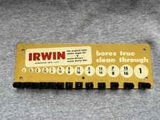 Vintage IRWIN Metal Wall Mount Bit Display Ad...