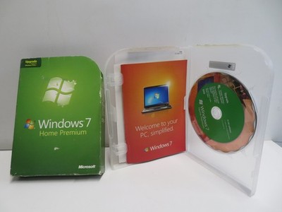 Microsoft Windows 7 Home Premium Upgrade 32 & 64 Bit DVDs MS W/ Retail Box & Key