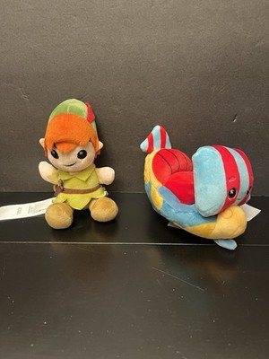 Disney Wishables Peter Pan & Boat/Ship Plush Toys Blue Sail Ride Flight Set of 2