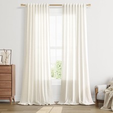 Linen Curtains 60 W x 96 L Natural Light Filtering 2 Panels Nanspring Inch Wide
