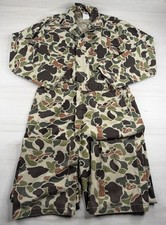 Vtg Walls Camo Coveralls Hunting Scovill Zip Frog Skin 70s 80s USA Made Mens MT