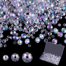 Crystal Glass Beads for Jewelry Making, 500 Pcs Assorted Crystal Beads Bulk, Mix
