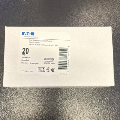 #ad Eaton QBH1020GF 20A GFI Circuit Breaker Single Pole Ground Fault Bolt On $89.99