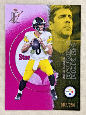2025 Topps Signature Class Aaron Rodgers Magenta /250 Pittsburgh Steelers #44